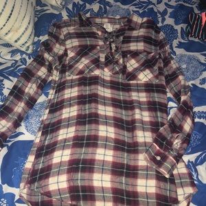 Flannel lace up tunic